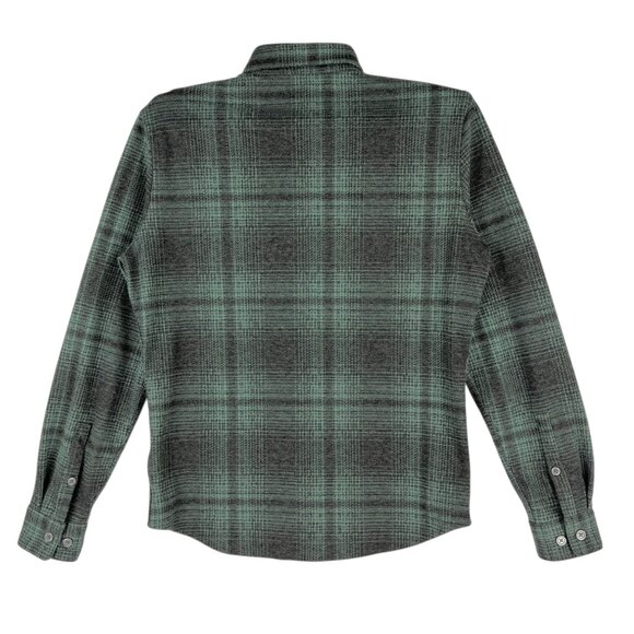 Express Men's Stretch Green Grey Plaid Button-Up Shirt Size XS Long Sleeve NWOT - Picture 2 of 10